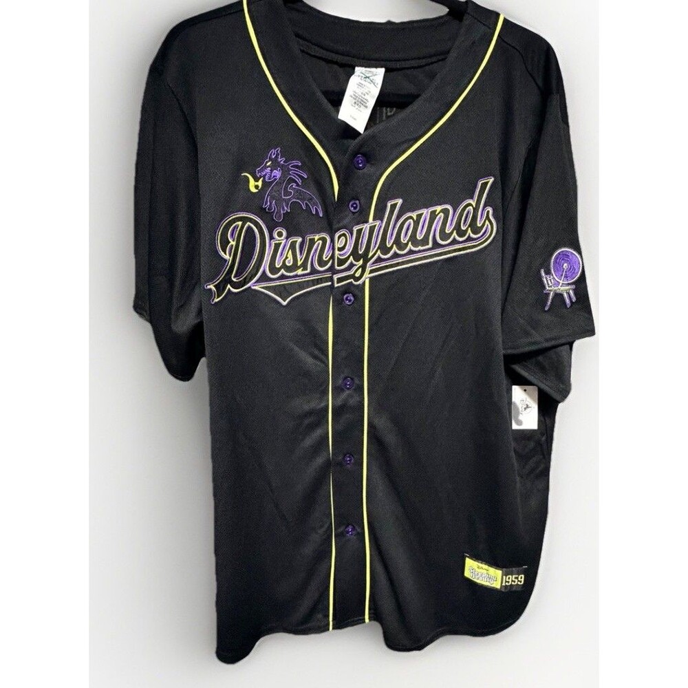 Disneyland Resort Maleficent Baseball Jersey Adult Large Sleeping Beauty Black